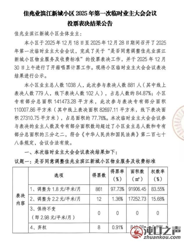 武汉经开区又一小区物业费降了！