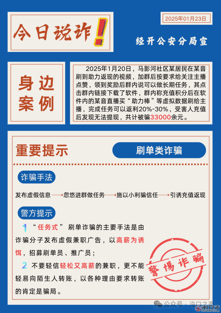 近期沌口多地居民被骗！