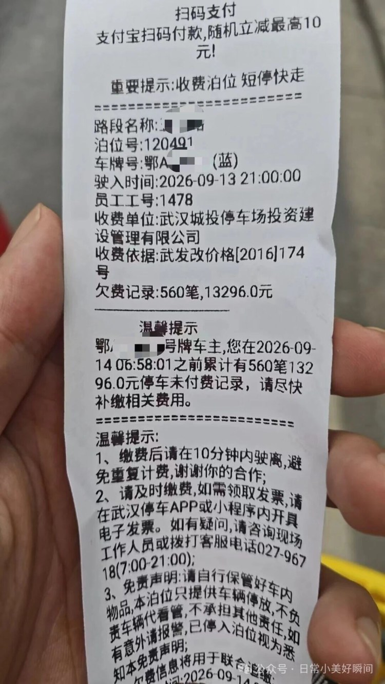 武汉城投停车场巨额停车费