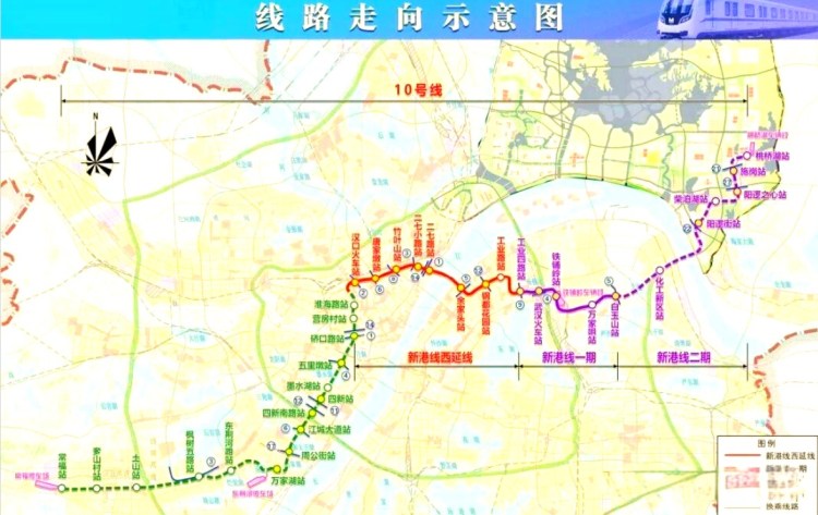 武汉地铁10号线二期走向，常福至仙桃？