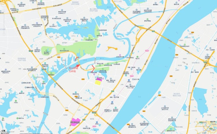 军山新城北环线这条路已经在地图上标注出来了